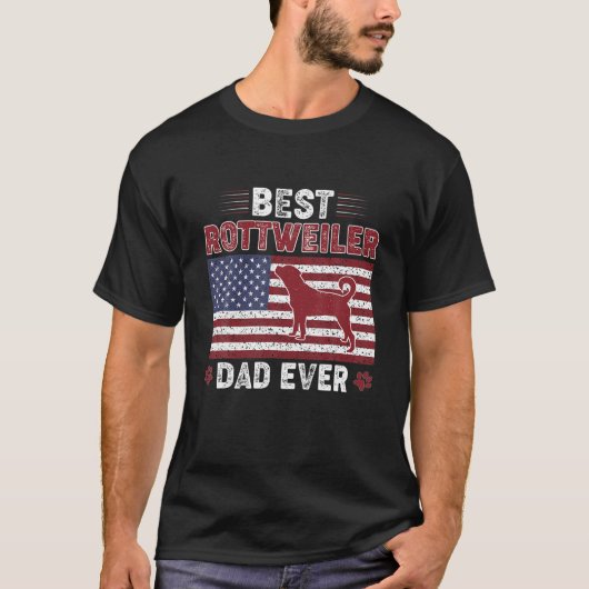 Mannen beste rottweiler vader ooit Amerikaanse vla T-shirt (Voorkant)