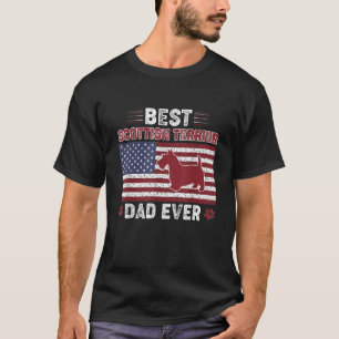 Mannen beste Schotse terriër ooit Amerikaanse vlag T-shirt