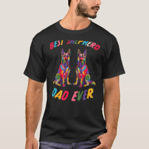 Mannen beste Shepherd Dad Ever Dog Gezegde German  T-shirt