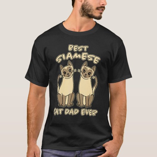Mannen beste Siamese kat pap kat pap vader kat kat T-shirt (Voorkant)