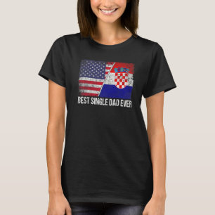 Mannen beste single papa ooit Kroatië vlag patriot T-shirt