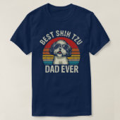 Mannen beste sjiitische Tzu pap ooit Vaderdag Vint T-shirt (Design voorkant)