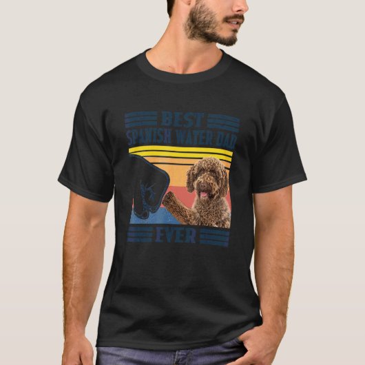 Mannen beste Spaanse waterhond papa ooit hondenvad T-shirt (Voorkant)