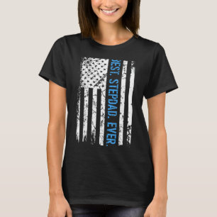 Mannen beste stepdad ooit amerikaanse vlag voor fa t-shirt