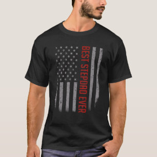 Mannen beste stepdad ooit Amerikaanse vlag voor va T-shirt