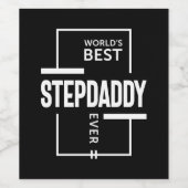 Mannen beste Stepdaddy-aver-cadeautje ter wereld Wijn Etiket (Enkel label)