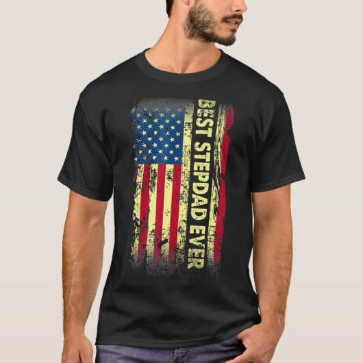 Mannen beste stiefvader ooit vaders dag Amerikaans T-shirt (Voorkant)