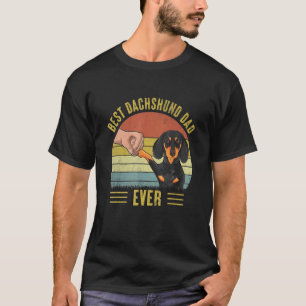 Mannen beste teckel papa ooit retro vuist bus t-shirt