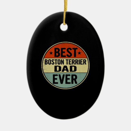 Mannen beste terrier van Boston, pap van ooit, sti Keramisch Ornament (Voorkant)