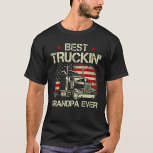 Mannen beste truckgrootpa ooit Amerikaanse vlag Bi T-shirt