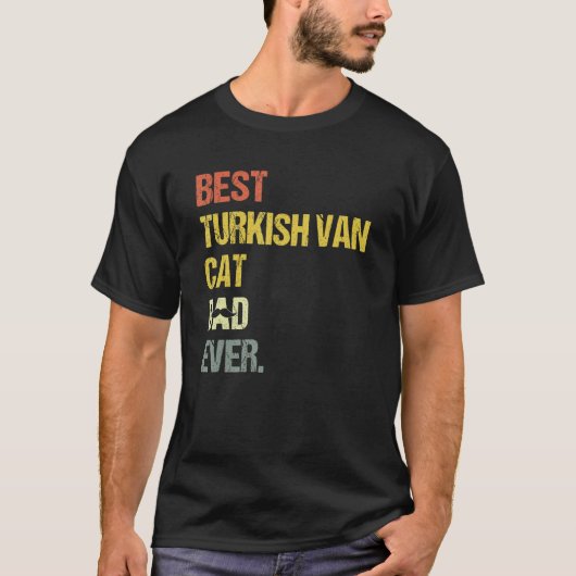 Mannen beste Turkse Van Kat Papa T-shirt (Voorkant)