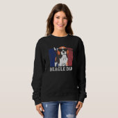 Mannen Beste Vader Beagle Franse Flag Pride Beagle Trui (Voorkant volledig)