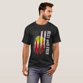 Mannen beste vader ooit Amerikaanse vlag Coach Sof T-shirt (Voorkant volledig)