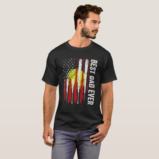 Mannen beste vader ooit Amerikaanse vlag Coach Sof T-shirt (Voorkant volledig)