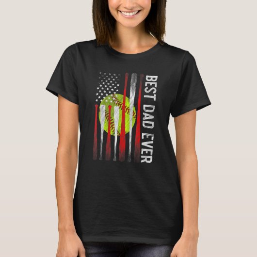 Mannen beste vader ooit Amerikaanse vlag Coach Sof T-shirt (Voorkant)