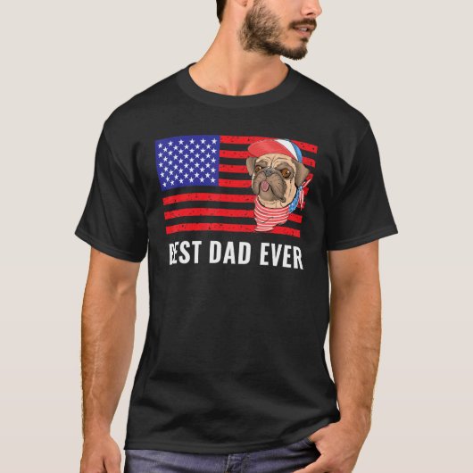 Mannen beste vader ooit Amerikaanse vlag Geweldige T-shirt (Voorkant)