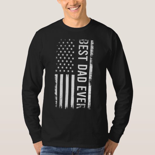 Mannen beste vader ooit Amerikaanse vlag Papa F T-shirt (Voorkant)