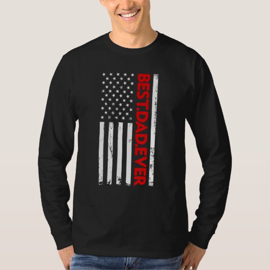 Mannen beste vader ooit Amerikaanse vlag  Papa F T-shirt (Voorkant)