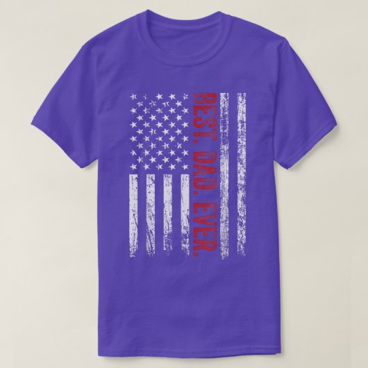 Mannen beste vader ooit Amerikaanse vlag Patriotic T-shirt (Design voorkant)