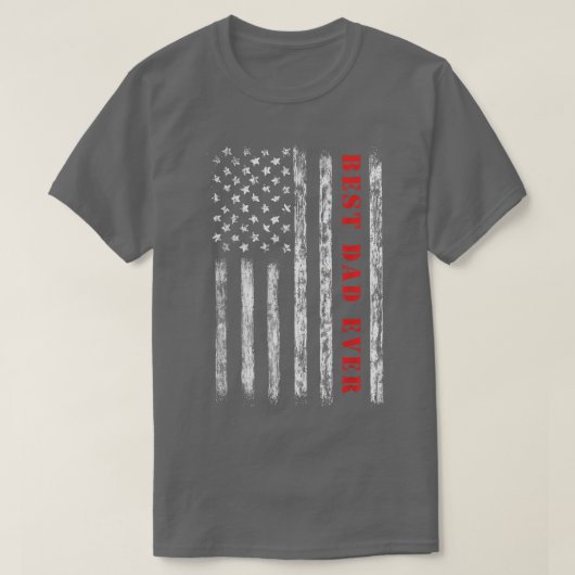 Mannen Beste vader ooit  Amerikaanse vlagvaders T-shirt (Design voorkant)