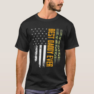 Mannen  beste vader ooit Camo American Flag Di T-shirt