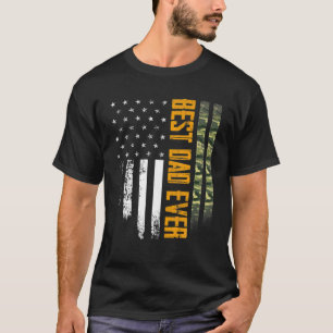 Mannen  beste vader ooit Camo American Flag Dist T-shirt