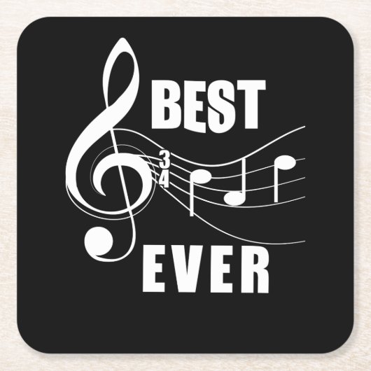 Mannen beste vader ooit grappige muzieknotitie vad kartonnen onderzetters (Voorkant)