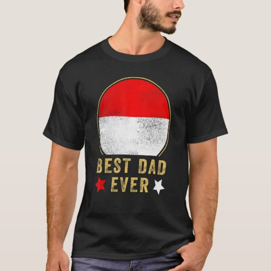 Mannen beste vader ooit Indonesisch vaderland Indo T-shirt (Voorkant)