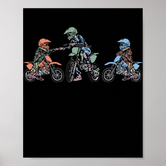 Mannen beste vader ooit Motorcross Dirtbike Enduro Poster (Voorkant)