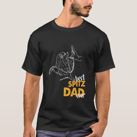 Mannen beste vader ooit spitz dog eigenaar ge t-shirt (Voorkant)