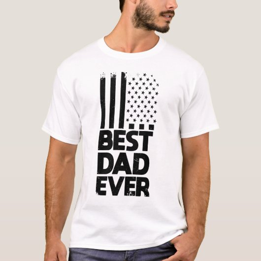 Mannen beste vader ooit US Flag Fathers Day T-shirt (Voorkant)