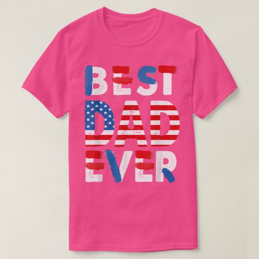 Mannen beste vader ooit Vaderdag 4 juli US Am T-shirt (Design voorkant)