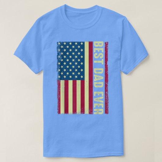 Mannen beste vader ooit vaderdag Amerikaanse vlag  T-shirt (Design voorkant)