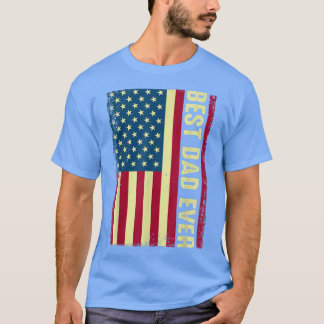 Mannen beste vader ooit vaderdag Amerikaanse vlag T-shirt