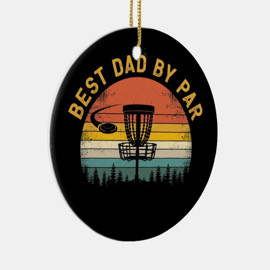 Mannen beste vader op Par Disc Golf Pap Vaderdag Keramisch Ornament (Rechts)