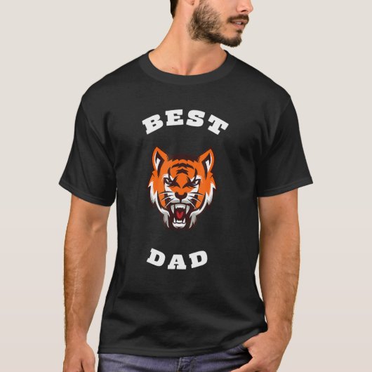 Mannen beste vader Vaderdag Tiger's hoofd T-shirt (Voorkant)