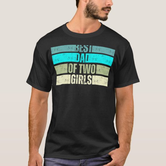 Mannen beste vader van twee meisjes t-shirt (Voorkant)