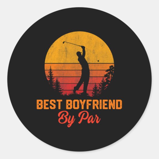 Mannen  beste vriend van par Golf boyvriend Ronde Sticker (Voorkant)