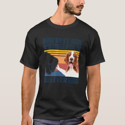 Mannen beste welsh Springer Spaniel Pap Ever Dog T-shirt (Voorkant)
