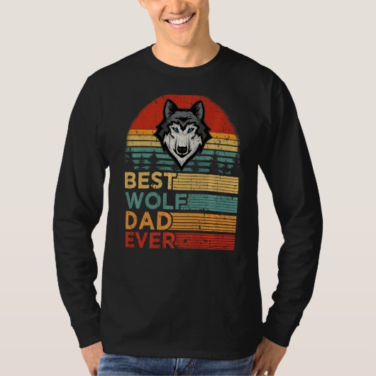Mannen Beste Wolf Papa Ooit  Wolf Vaderdag T-shirt (Voorkant)