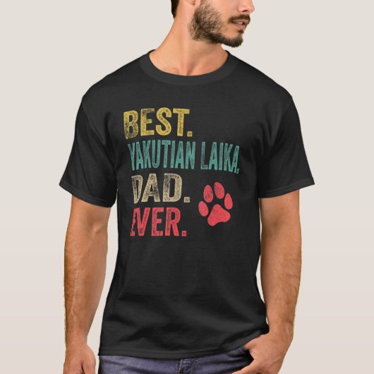 Mannen Beste Yakutian Laika Pap ooit  vader D T-shirt (Voorkant)