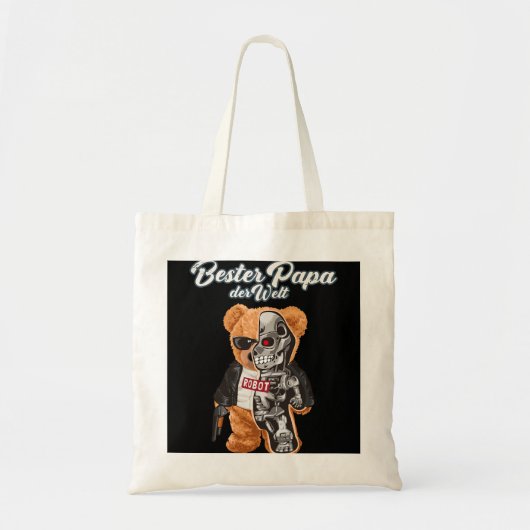 Mannen Bester Papa der Welt Teddy Bear Robot voor Tote Bag (Voorkant)