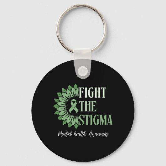 Mannen bestrijden stigma mentale gezondheidsbewust sleutelhanger (Voorkant)