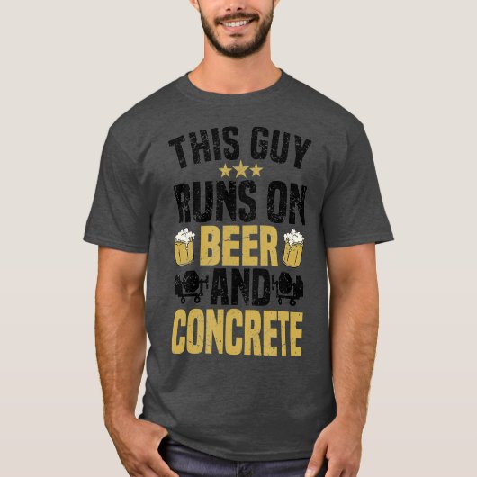 Mannen Betonafwerker Bierbouwer T-shirt (Voorkant)