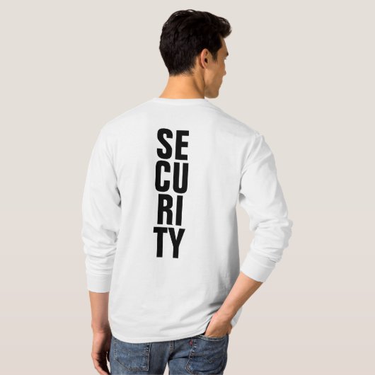 Mannen beveiliging T-Shirts zwarte en witte Sjablo (Achterkant volledig)
