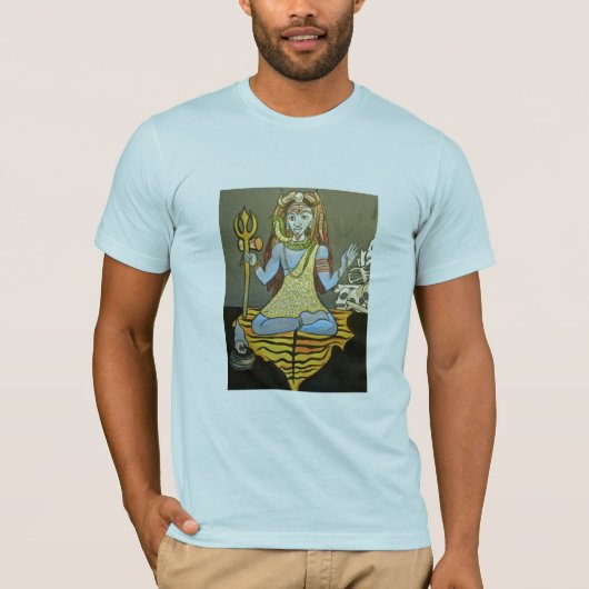 Mannen Bhairava Shiva T-shirt Light Blue (Voorkant)
