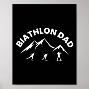 Mannen biatlon pa skiën schieten biatleet poster