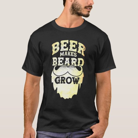Mannen bierbaard laat baard groeien t-shirt (Voorkant)