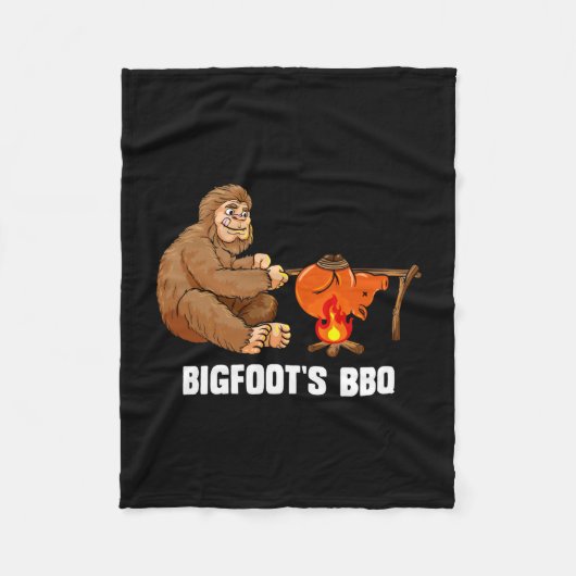 Mannen bigfoot bbq sasquatch barbecue chef fleece deken (Voorkant)