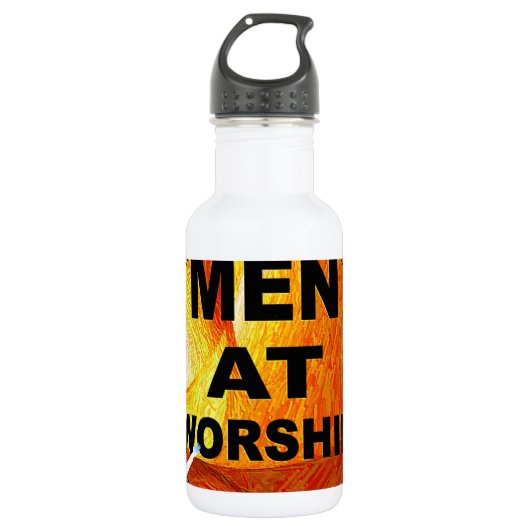 Mannen bij aanbidding waterfles (Voorkant)